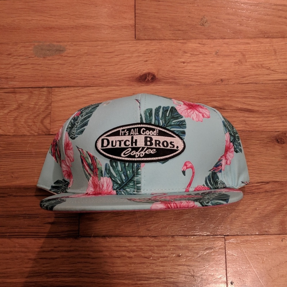 Dutch Bros Coffee Snap Back Flamingo Hat
